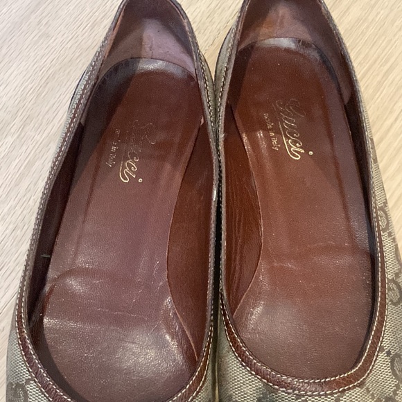 Gucci Logo Brown Flats with Bamboo Horsebit Detail Size 7 - Picture 5 of 8